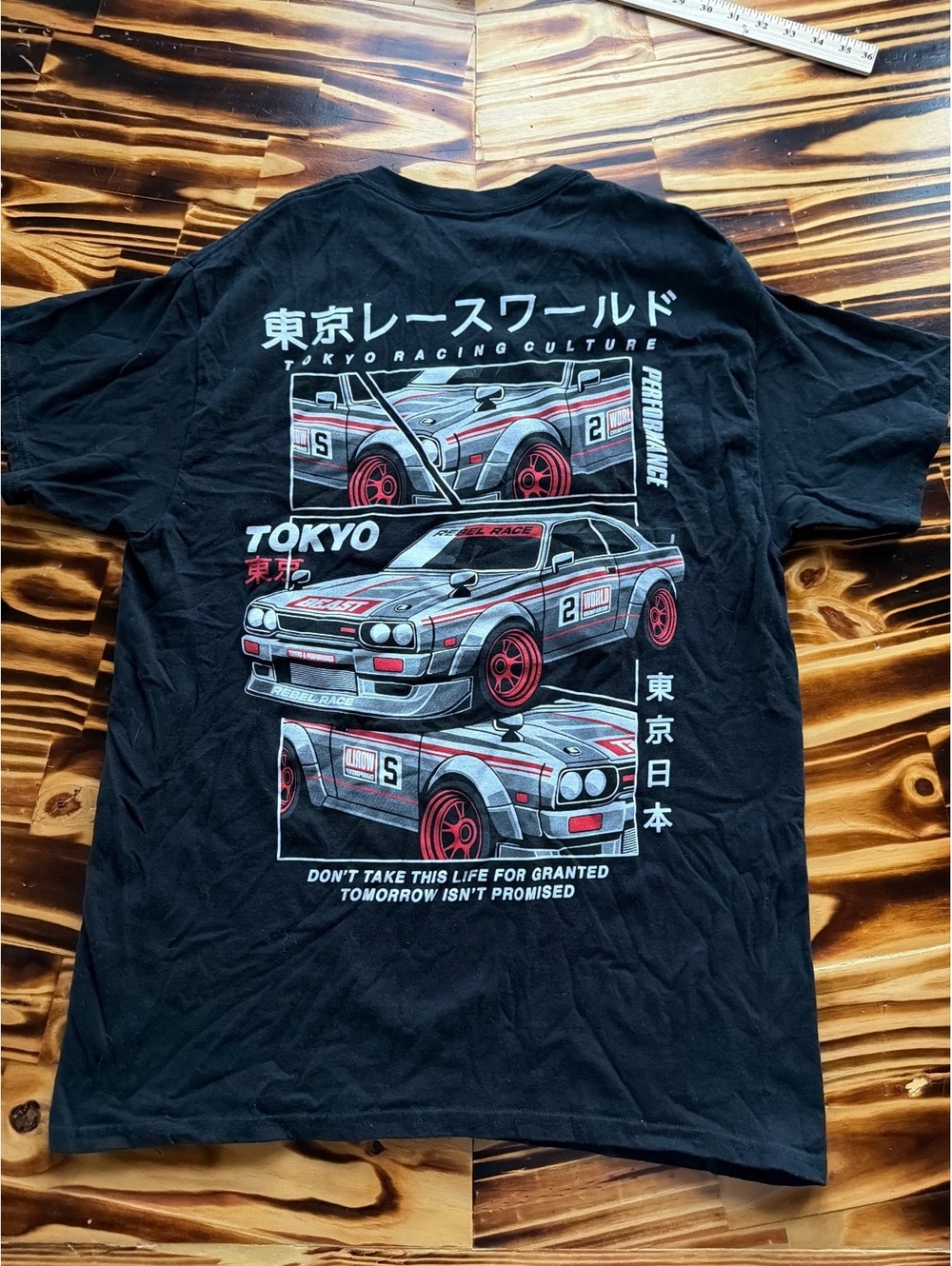 Popular Poison Tokyo racing graphic black T-shirt